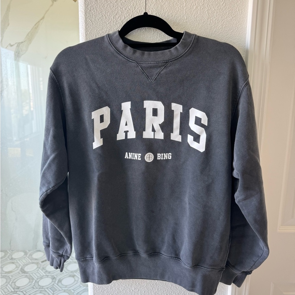 Anine Bing Crewneck Paris Sweatshirt Small